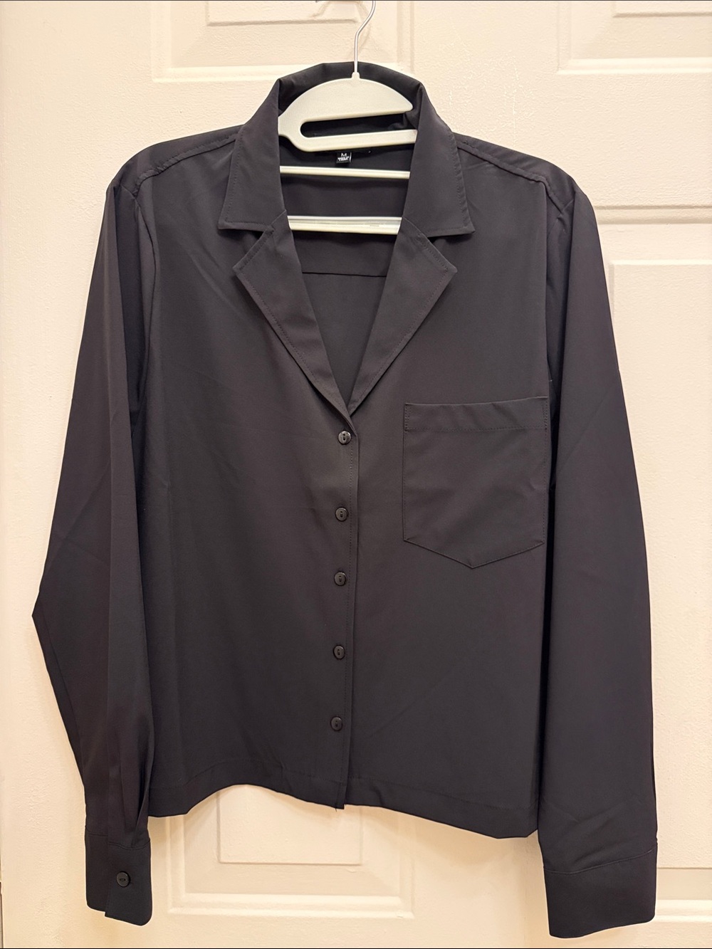 NWOT womens’s Black Button-Up Shirt with Pocket
